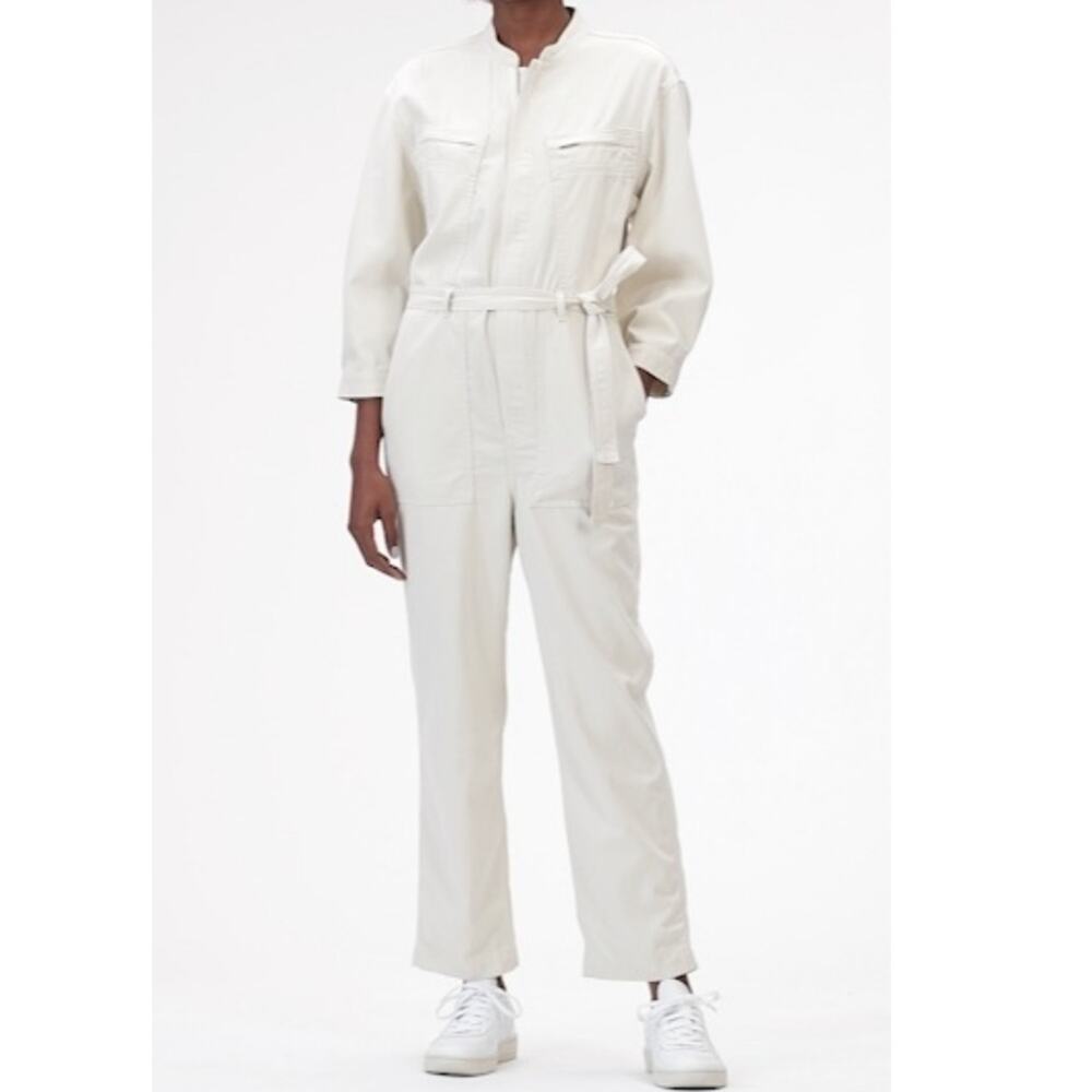 GAP Off-White Utility Jumpsuit with Tie Waist